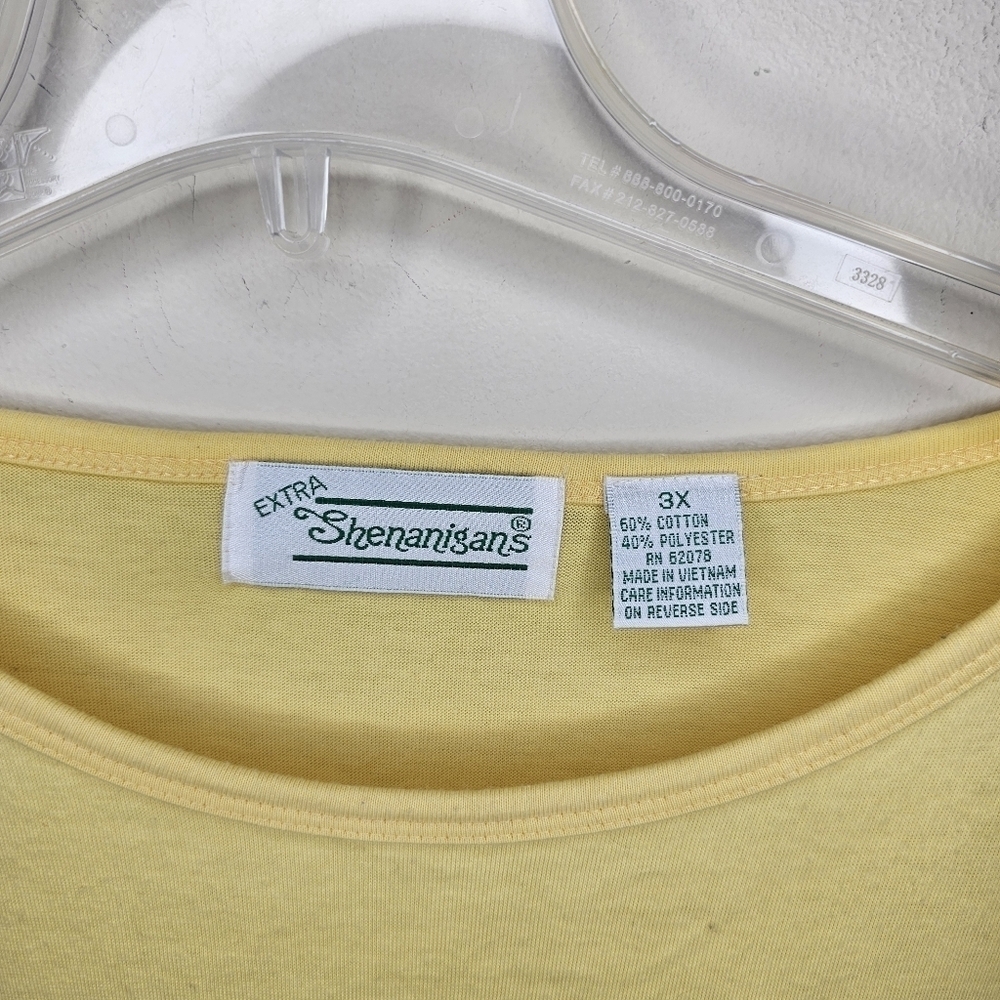Extra Shenanigans Embroidered Floral 3/4 Tee Shirt Size 3X - Picture 4 of 6